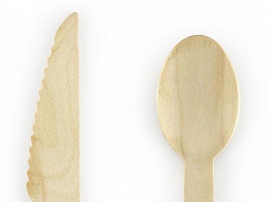 Drevené príbory - Wooden cutlery, mix (18 ks) - PB001